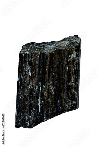 tourmaline, schorl cut out on a white background