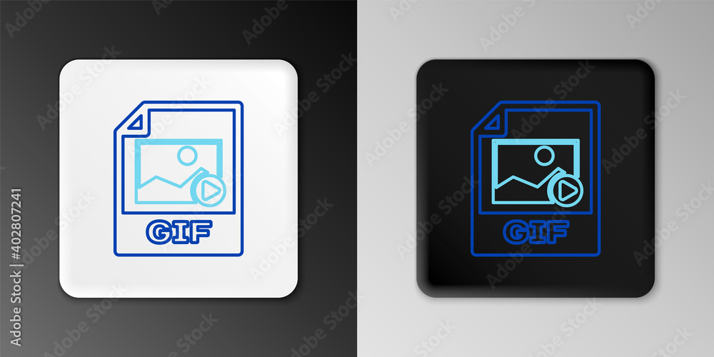 Line GIF file document. Download gif button icon isolated on grey background. GIF file symbol. Colorful outline concept. Vector. Line GIF file document. Download gif button icon isolated on grey background. GIF file symbol. Colorful outline concept. Vector.