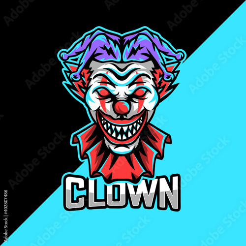 clown esport mascot logo