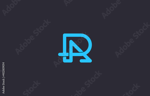 connected alphabet letter RA, AR logo design