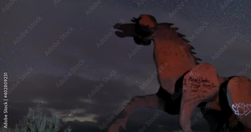 Horse Statue Silhouette Timelapse Stars Horse Statue Silhouette Timelapse Stars