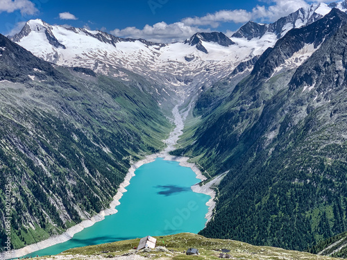 Schlegeisspeicher in Österreich mit Gletscher im Hintergrund © Inside