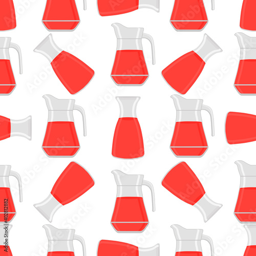 Illustration on theme big colored lemonade in glass jug
