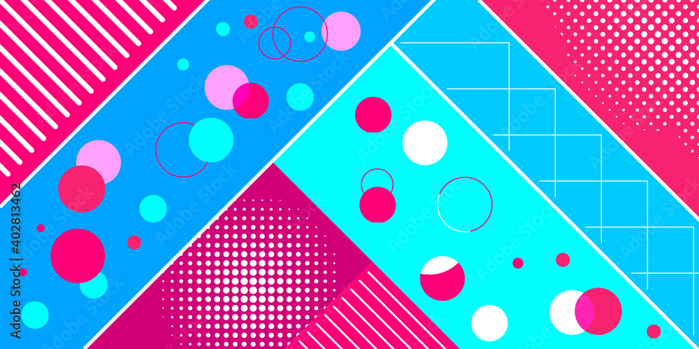 Colored modern background in the style of the social network. Digital background. Stream cover. Social media concept. Pop art style. Vector illustration. - obrazy, fototapety, plakaty 