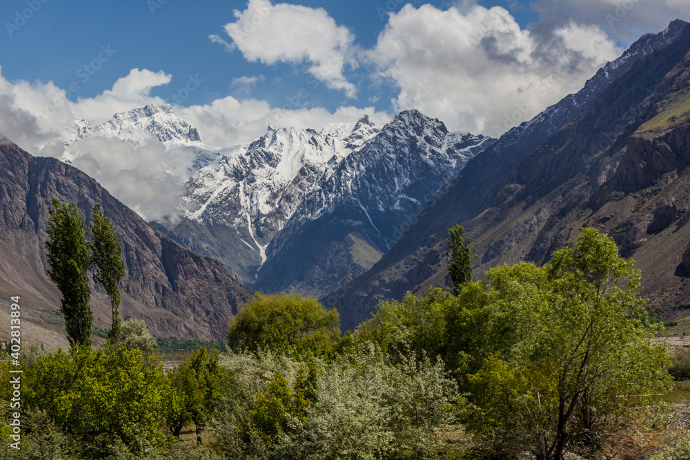 Panj river valley in Pamir mountains, Tajikistan