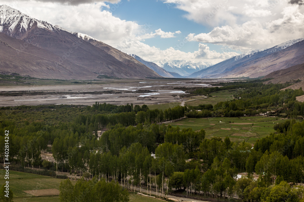 Wakhan valley between Tajikistan and Afghanistan