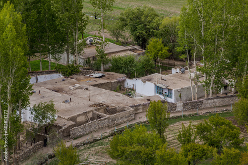 Aerial view of Vrang village in Wakhan valley, Tajikistan © Matyas Rehak