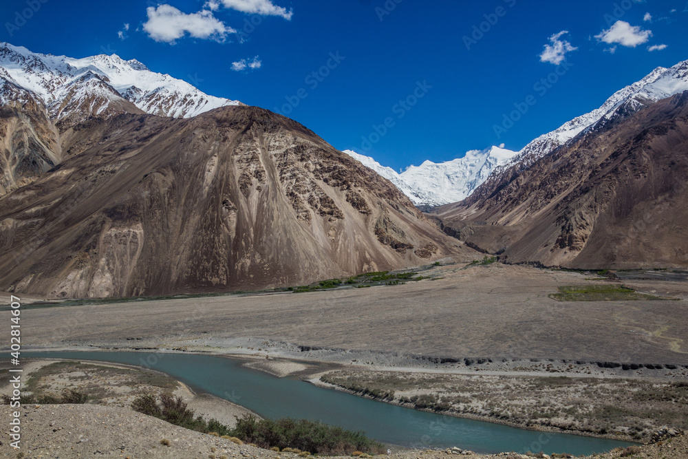 Wakhan valley between Tajikistan and Afghanistan Wakhan valley between Tajikistan and Afghanistan