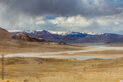 Snow covered peaks of Pamir mountains, Tajikistan