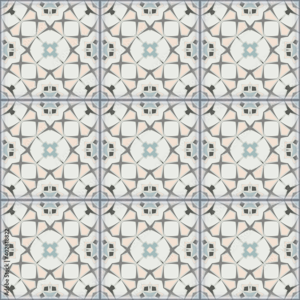 Creative trendy color abstract geometric pattern in beige gray blue orange, vector seamless, can be used for printing onto fabric, interior, design, textile, tiles. Creative trendy color abstract geometric pattern in beige gray blue orange, vector seamless, can be used for printing onto fabric, interior, design, textile, tiles.