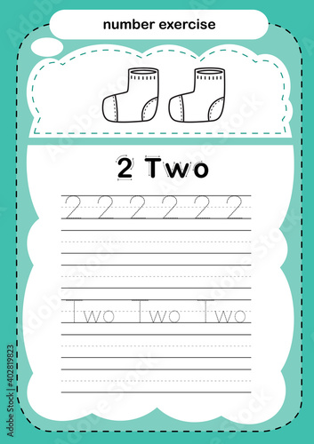 number exercise with cartoon coloring book illustration, vector