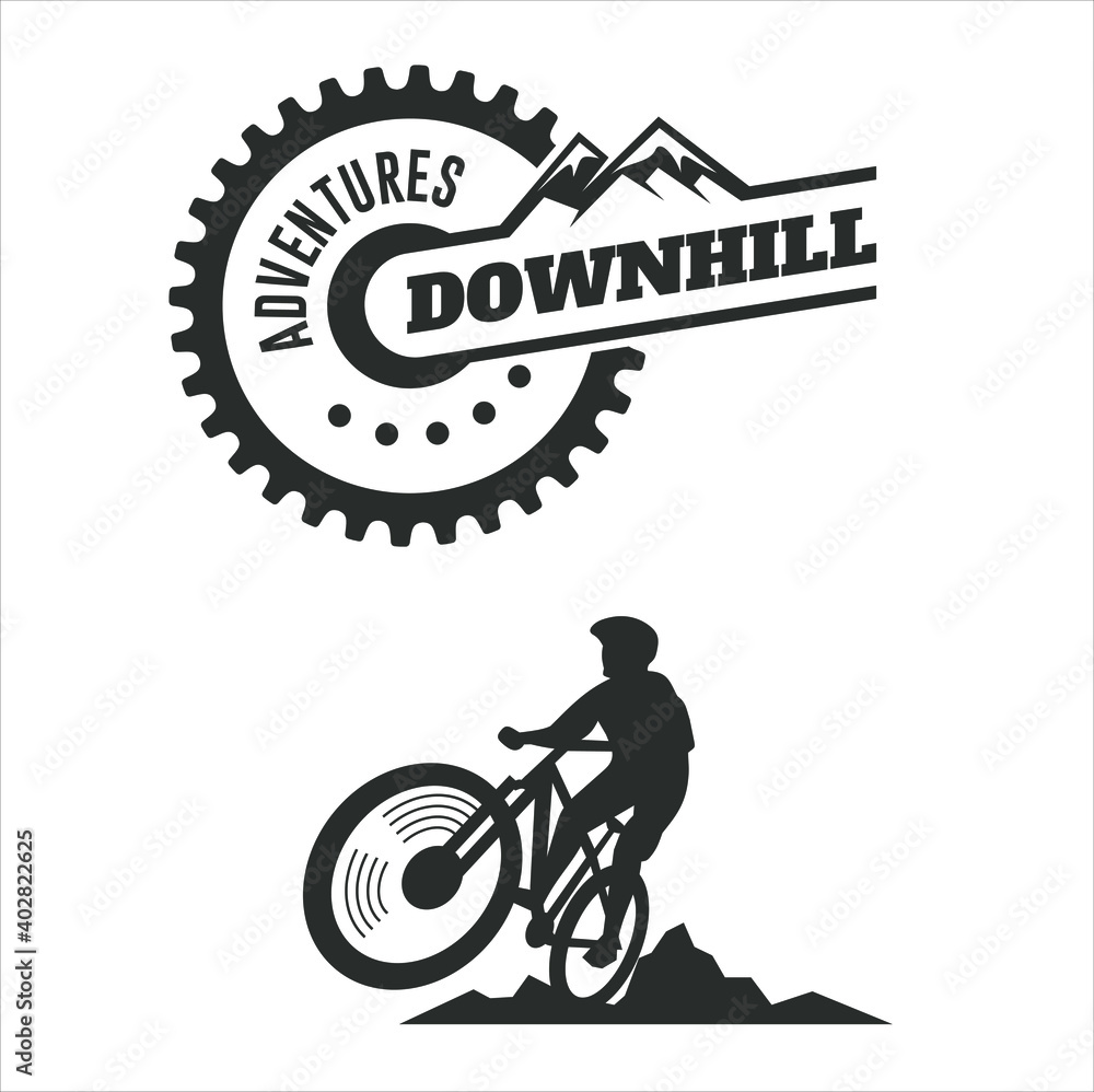 downhill bike icon, vector art. downhill bike icon, vector art.