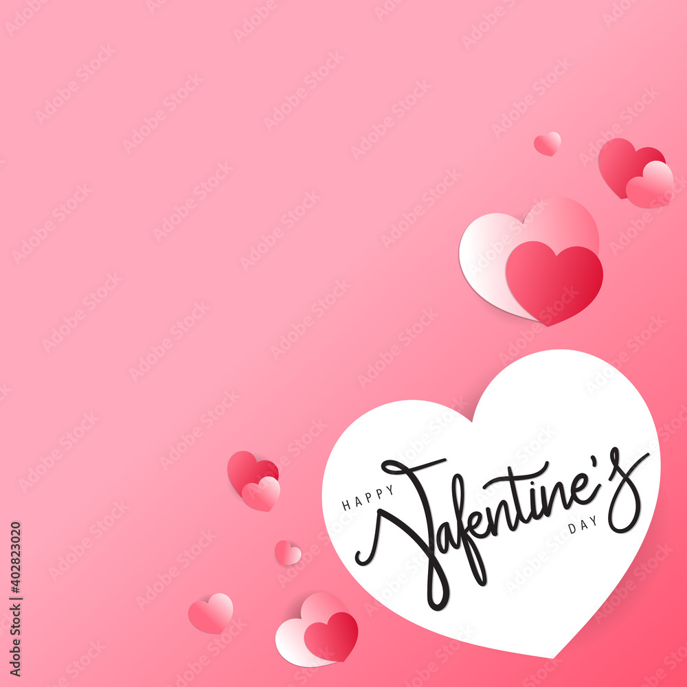 Valentines day background with  heart pattern on Pink Background ,Vector illustration EPS 10