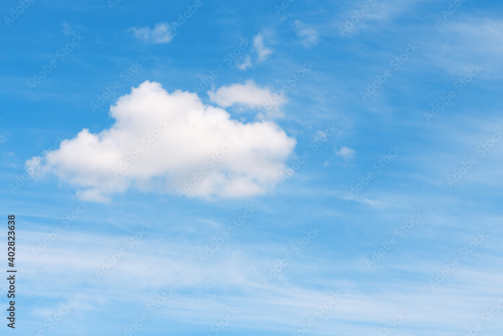 Obraz premium Big cloud is in blue sky.