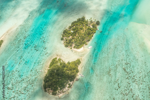 aerial view of tropical island Bora Bora