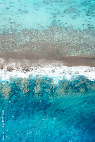 blue water surface texture in Bora Bora Polynesia
