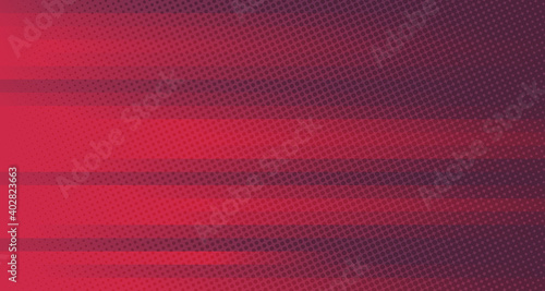 Abstract gradient red and purple lines pattern template design. Decorating with geometric circle halftone element one side of futuristic background. illustration vector