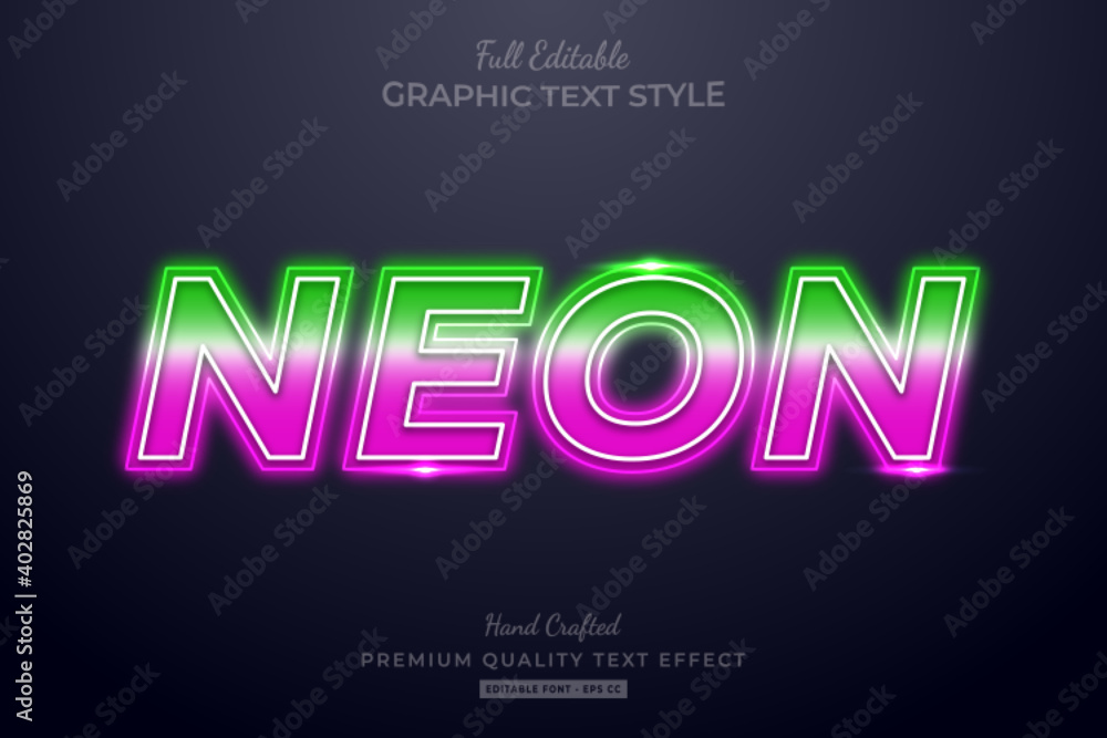 Gradient Neon Editable Text Effect Font Style