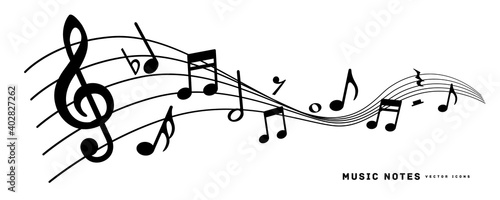 Music notes icon vector illustration set