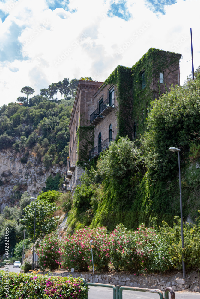 Cliff buildings in Sorento, Italy.