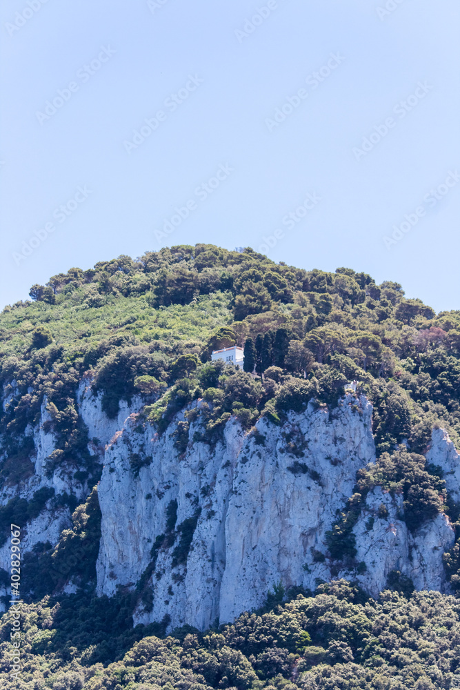 Naklejka premium House on a cliff on Capri Island, Italy