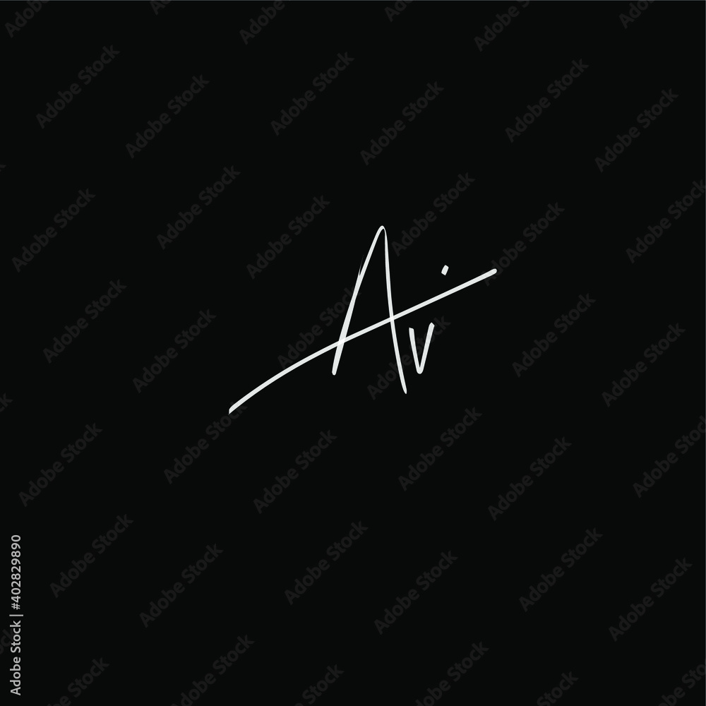 Av initial handwriting black background Av initial handwriting black background