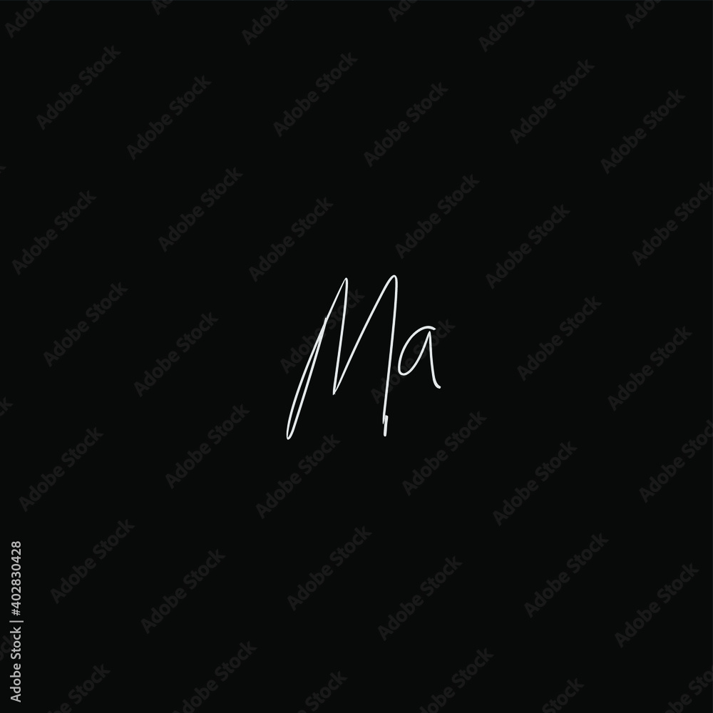 ma initial handwriting black background ma initial handwriting black background