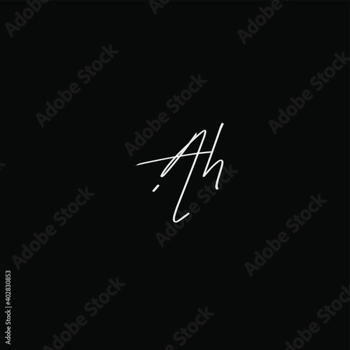 Ah initial handwriting black background