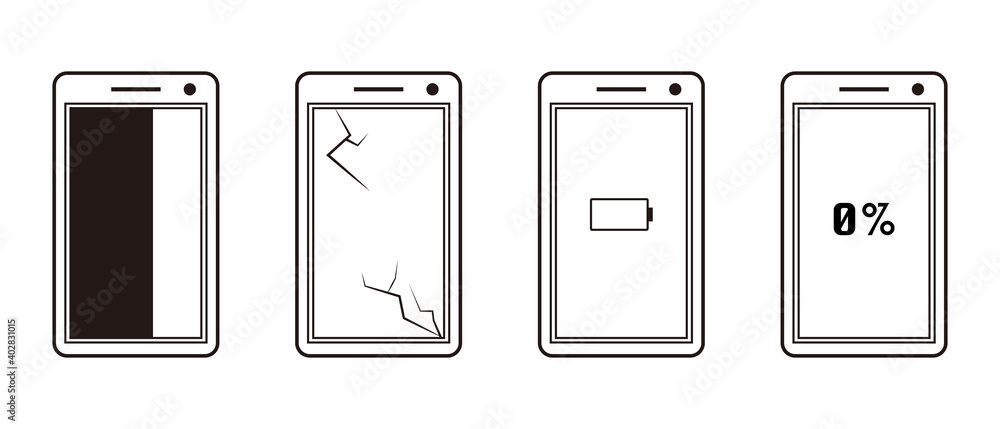 © オノノアヲオ - スマホの故障・トラブル・問題 イラスト © オノノアヲオ - スマホの故障・トラブル・問題 イラスト