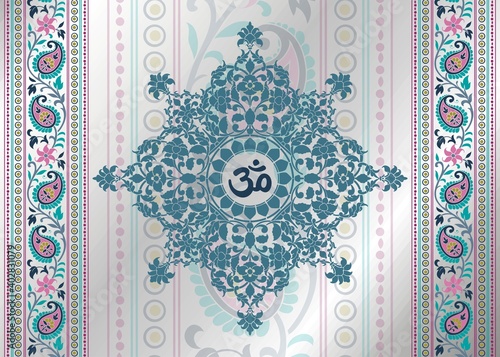 aum syllable , paisley design ,Hinduism , India	