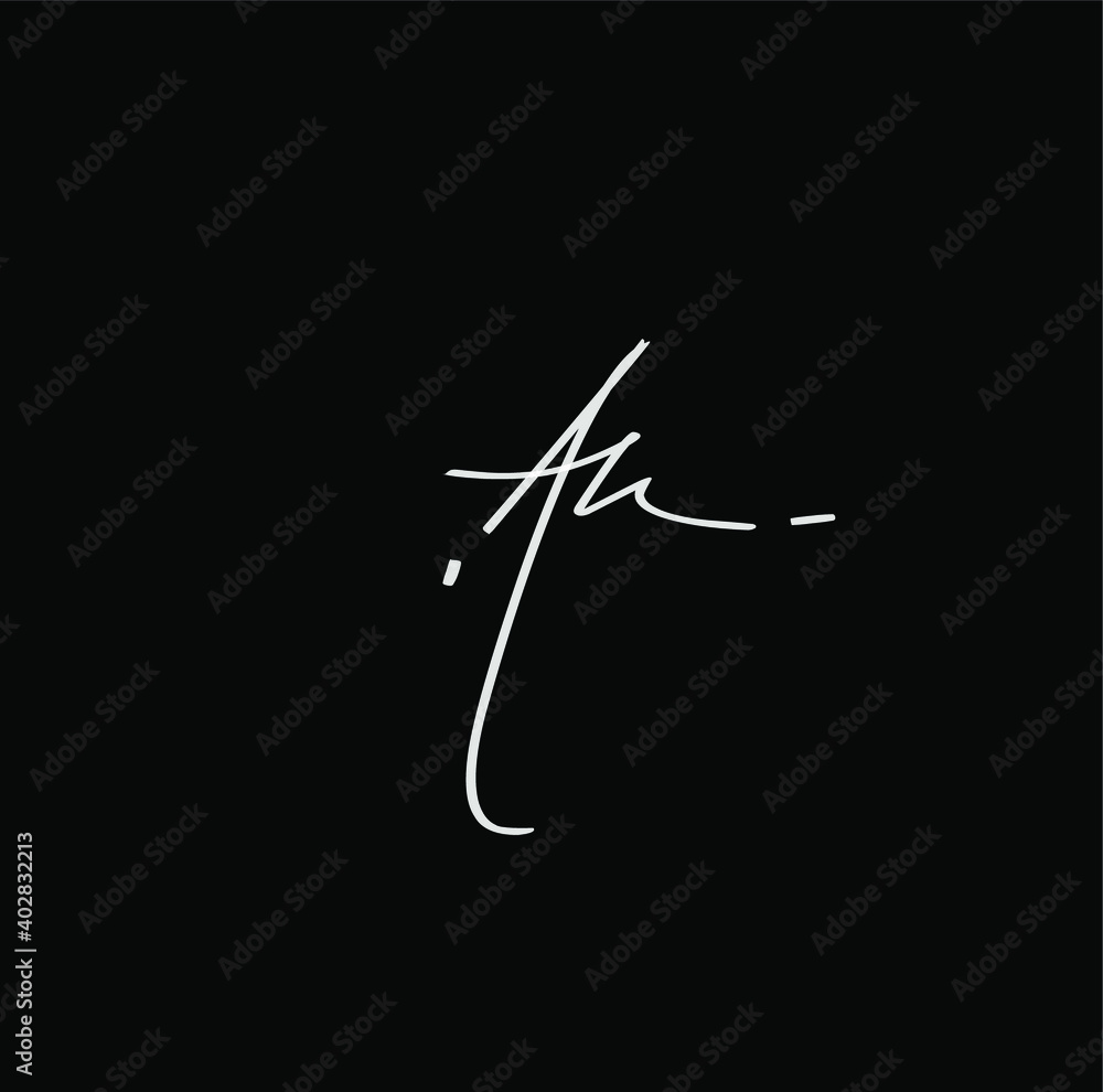 Ak handwritten logo for identity black background Ak handwritten logo for identity black background