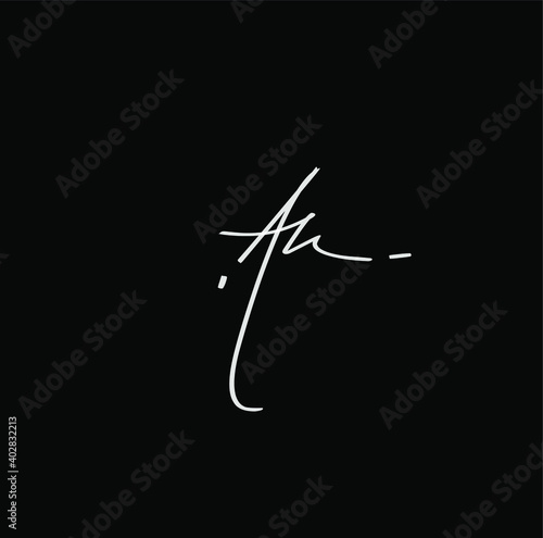 Ak handwritten logo for identity black background