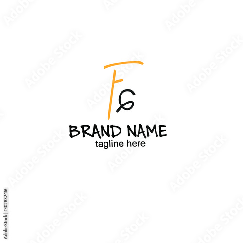 FG handwritten logo for identity white background