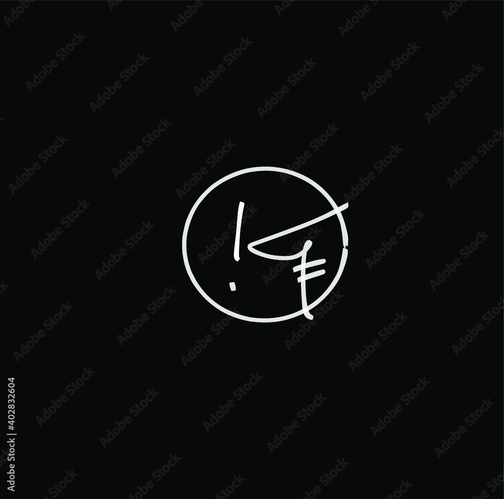 Kf handwritten logo for identity black background Kf handwritten logo for identity black background