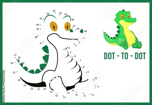 Dot to dot game for kids home schooling. Coloring page for children education.