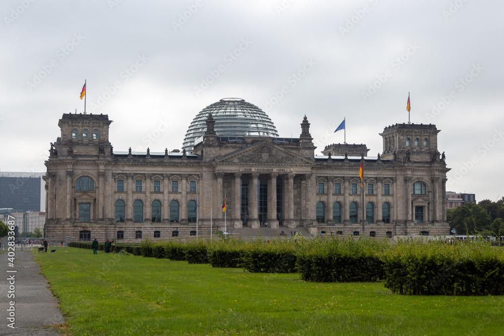 Berlin - Reichstag viewed from Spree river surface
