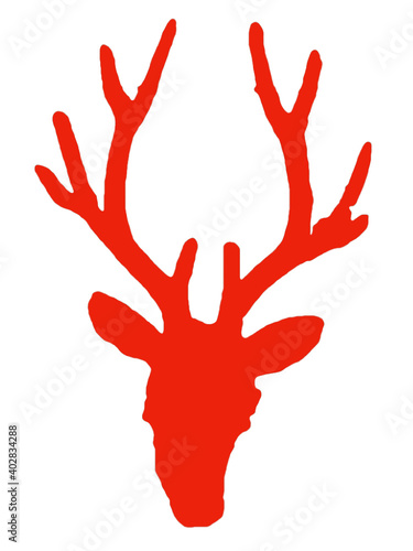 Red deer vector on the white background