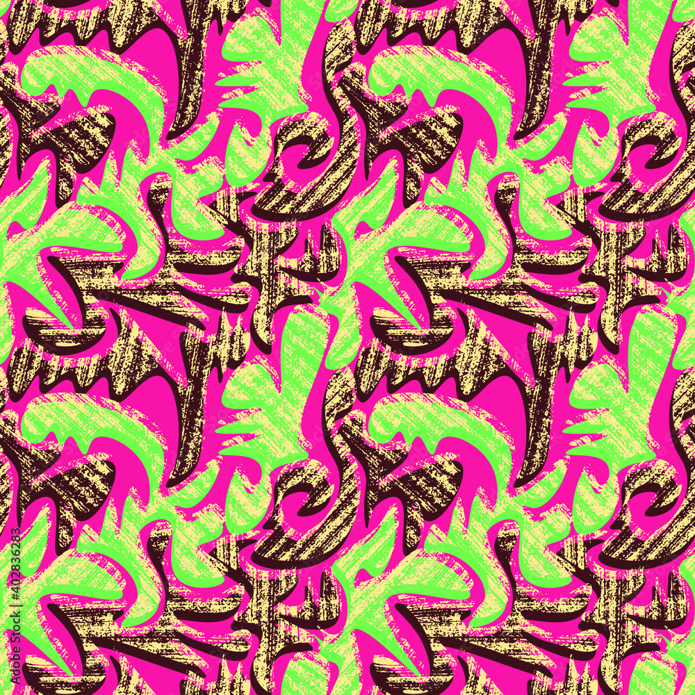 Seamless abstract decorative pattern with wavy shapes and grunge spots Seamless abstract decorative pattern with wavy shapes and grunge spots