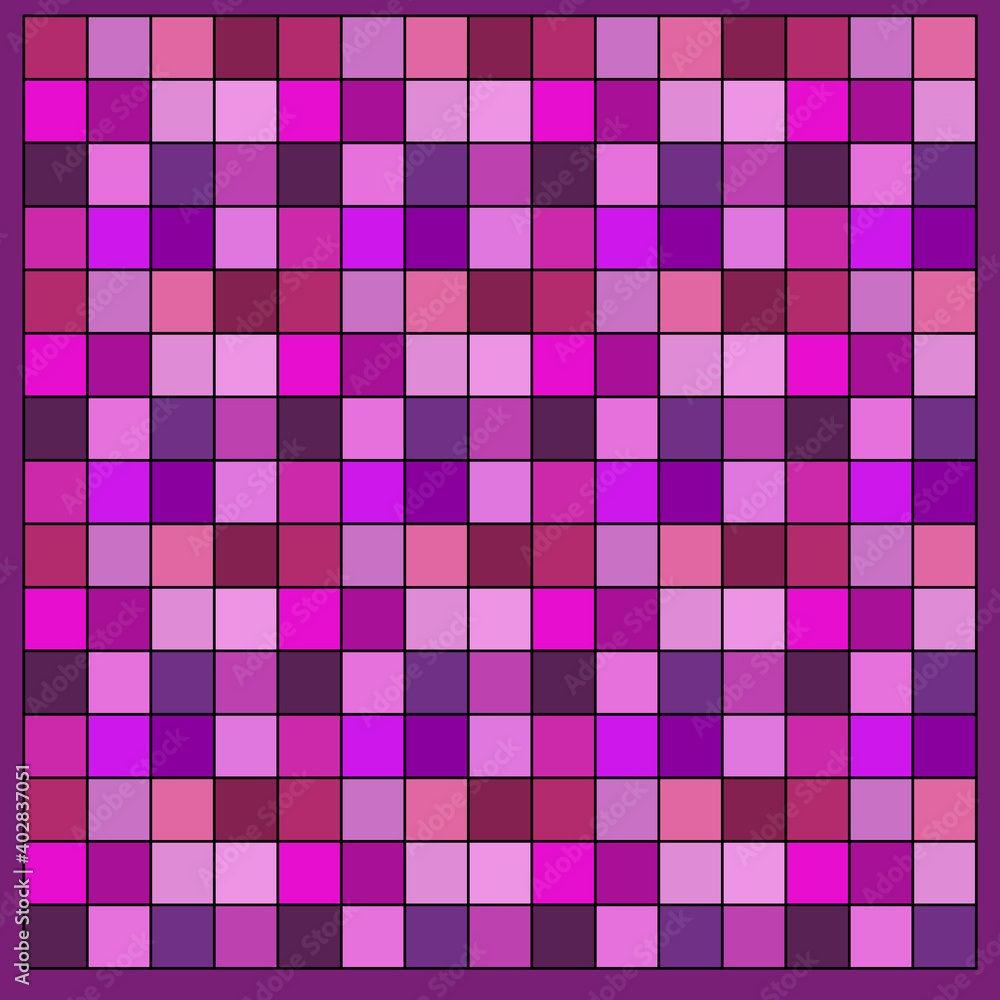 Fototapeta premium Pattern square pink and purple shades