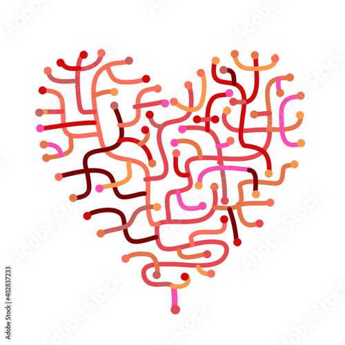 Heart shape . Social network web. Valentine day card for your design