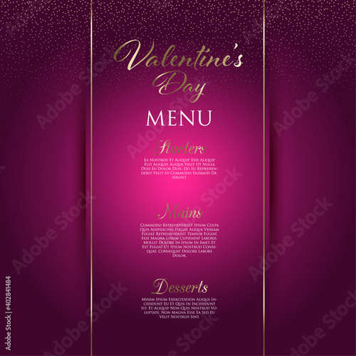 Decorative Valentines Day menu design