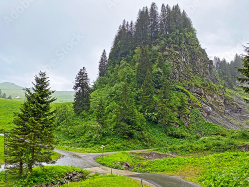 Alpine mountain hill Seeblistöckli (Seeblistoeckli or Seeblistockli) over the Iberig region and in the Schwyz Alps mountain massif, Oberiberg - Canton of Schwyz, Switzerland (Kanton Schwyz, Schweiz) photo