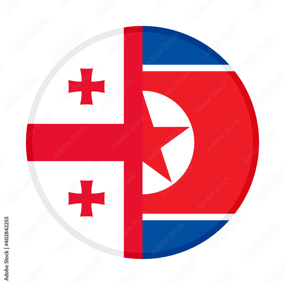 Obraz premium round icon with georgia and north korea flags 