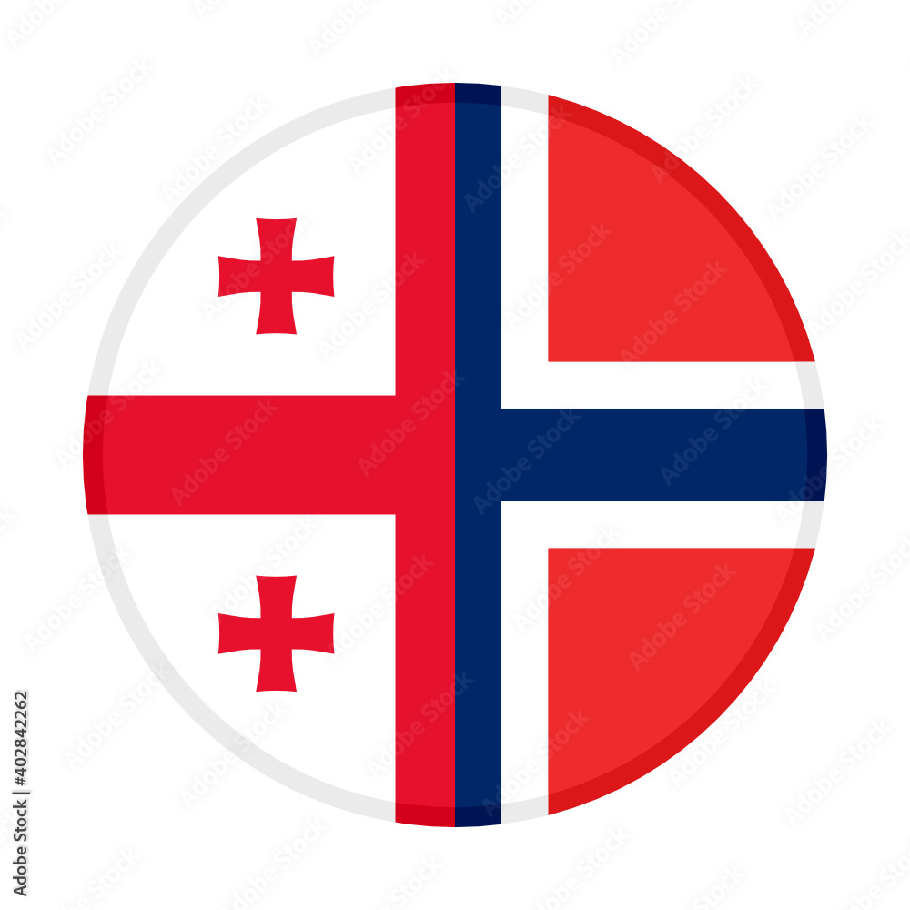 round icon with georgia and norway flags	
