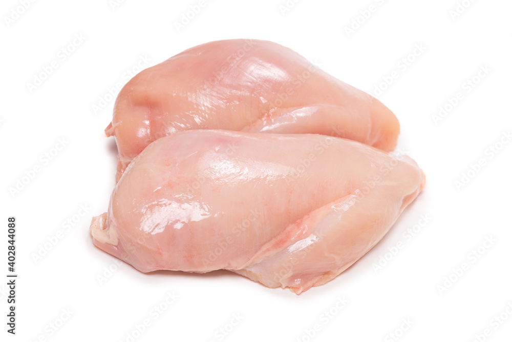 Raw chicken fillet isolated on white background. Raw chicken fillet isolated on white background.