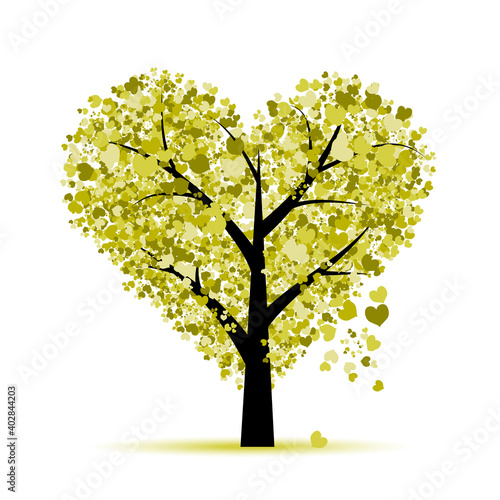 Love tree. Valentines day card for your design