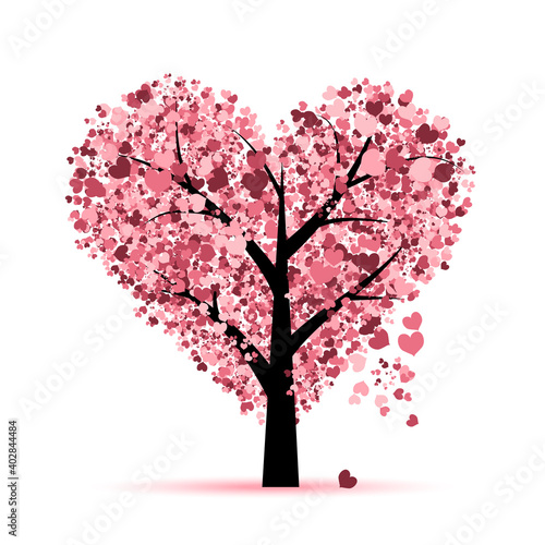 Love tree. Valentines day card for your design © Kudryashka