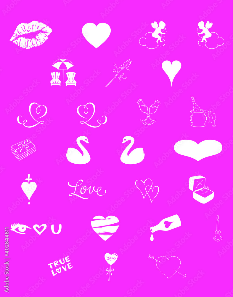 vector works hearts and valentine