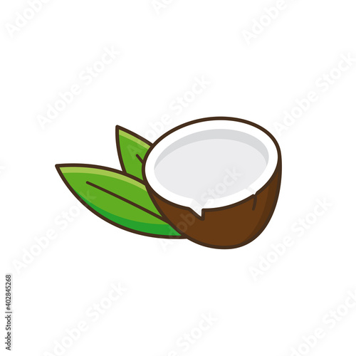 Coconut color vector illustration