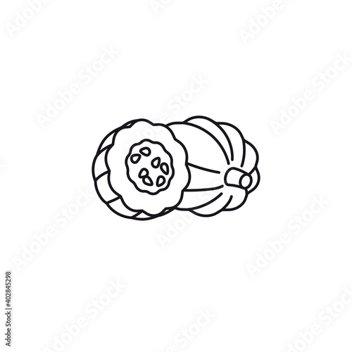 Acorn Squash vector line icon